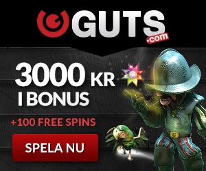 Guts ger 100 free spins + 100% bonus